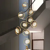 Ceiling Lights Villa Deluxe Minimalist Stair Bar Model Kitchen Dining Art Living Room Lamp Ring Led Chandelier 1205