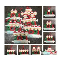 Christmas Decorations Christmas Decoration Quarantine Ornaments Family Of 17 Heads Diy Tree Pendant Accessories With Rope Resin Drop Dhmop