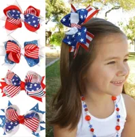 American Flag Hair Bow Clips For Girls Patriotic Independence Day Alligator Hairpins Flower Hairaccessories Fourth of juli8902159