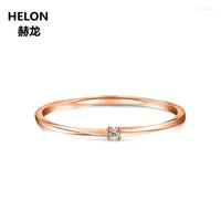 Cluster Rings Solid 10k Rose Gold SI H Full Cut Natural Diamonds Engagement Ring Wedding Band Fine Jewelry Women