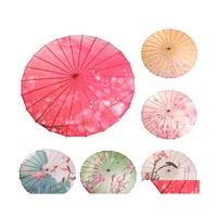 Paraplyer Creative Printing Dance Paraply Cherry Blossoms Silk Paraplyer Vatten Proof Dekorativ p Ography Prop Craft Wedding Gift 1 DH4WI