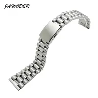 JAWODER Watchband 16 18 20 22mm Pure Solid Stainless Steel Polishing Brushed Watch Band Strap Deployment Buckle Bracelets293Y
