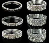 Sparkly Rhinestones Stretch Bangle Wedding Bracelets Bridal Jewelry Cheap Bracelet For Bride Party Evening Prom Dress7671228