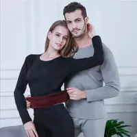Men's Thermal Underwear Men's Women's Cotton Breathable Long Johns Thicken Ladies Mid Rise Winter Warm Intimated Cloth Set