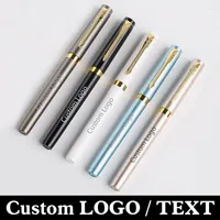 0.7mm Gel Pen Custom Logo High-grade Imitation Metal Signature Plastic Advertising School Supplies Lettering Engraved