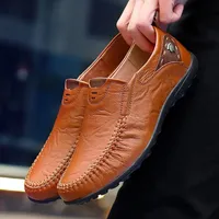 Dress Shoes Leather Men Fashion Genuine High Quality Luxury Brand Comfortable Casual Driving Plus Size 37-47 221205