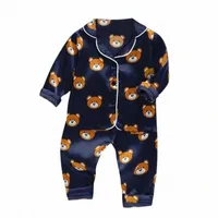 Bebek pijamalar yeni sonbahar çocuklar için karikatür pijamaları kızlar için pijamalar erkek pijama uzun kollu pamuklu gece giysileri u70a#