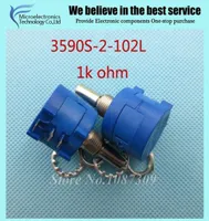 Whole 10pcsLot 3590S2102L 3590S 1K ohm Precision Multiturn Potentiometer 10 Ring Adjustable Resistor3264838