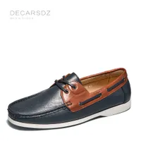 Dress Shoes DECARSDZ Original Design Loafers Autumn Winter Fashion Comfy Slip-On High Quality Leather Boat Men Casual 221203