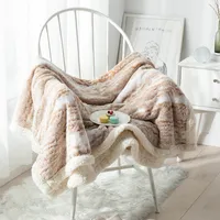 Bedding sets Blanket King Size Coral Wool Office Flannel Winter Sofa Cover Luxury Decorative Bedspread On The Bed Lunch Break Quilt 221206