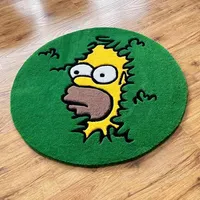 Cartoon Carpet Simpson Handmade Carpets Green Rug Tufting Rugs
