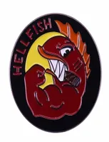 Flying Hellfish Morale Brooch Pins Enamel Metal Badges Lapel Pin Brooches Jackets Fashion Jewelry Accessories8040917