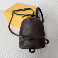 Высококачественные сумки дизайнер бренда женская палм -источники мини -рюкзак детей рюкзаки рюкзаки женщины печатают кожаная сумка из кожи PU Old Flo254s