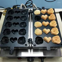 Хлебные производители коммерческие электрические вафельники розовой машины Mini Love Heart Waffles Make Paking Equipment