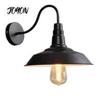 s Vintage Wall Led Light E27 Edison light Loft Retro Iron Paint American Old Style Simplicity Black Pot Cover with Lamp Shade 1205