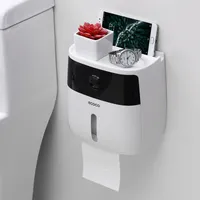 Vakuumteile wasserdichte Papierhalter Plastikhandtücher Halter Wandmontierter Badezimmerregal Aufbewahrungsbox Tragbarer Toilettenrolle