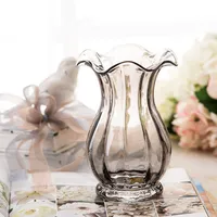 Vases Ribbon creative glass vase transparent living room large vase TV cabinet decoration ornaments 221203