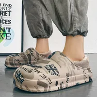 Terlik kış erkekleri kadınlar kürk su geçirmez sıcak peluş slaytlar kapalı ev pamuklu ayakkabı yumuşak çift sandalet zapatos hombre 221203