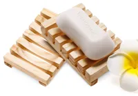 Wooden Natural Bamboo Soap Dishes Tray Holder Storage Soap Rack Plate Box Container Portable Bathroom