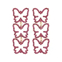 Sweet Beautiful Multilayer Butterfly Long Dangle Earrings For Women Crystal Earrings Trendy Jewelry