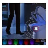 Luzes noturnas L￢mpada de luz da luz do banheiro L￢mpada LED de banheiro inteligente Motivo humano Pir 8 cores Matic RGB Backlight para luzes da tigela Dro otdkq