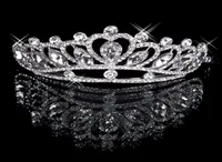 Hair Tiaras In Stock Cheap 2020 Diamond Rhinestone Wedding Crown Hair Band Tiara Bridal Prom Evening Jewelry Headpieces 180256864554