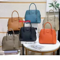 Classic High Quality Bowling Bag Cowhide leather Bolide Totes 3 different Size A Daily Handbag for commuter Big Capacity Mes307S
