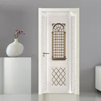 Other Decorative Stickers PVC Self-Adhesive Door 3D Stereo Relief European Style Line Wallpaper Living Room Bedroom Waterproof Decals 221203