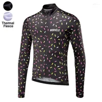 Racing Jackets Morvelo Winter Thermal Fleece Cycling Jersey Long Sleeve Ropa Ciclismo Hombre Bicycle Wear Bike Clothing Maillot