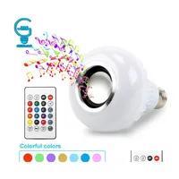 NOVITY LIGHTING Smart E27 RGB Bluetooth HautParleur LED AMPOE LUMIRE 12 W Musique Jouant Dimmable sans fil Lampe Avec 24 tocchi tl otuyf