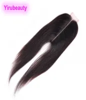 Malaysian Human Hair 2X6 Lace Closure Straight Hair Closure With Baby Hairs 6X2 Natural Color Top Closures6751121