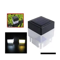 Solar Garden Lights 2x2 LED Solar Post Cap Light Outdoor Waterproof Staket Pillar Lampor f￶r smidesj￤rnstaket i tr￤dg￥rden och Backy Otdfe