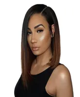 Full Lace Human Hair Wigs brazilian short human hair ombre color 1b4 straight lace front human hair wigs4063482