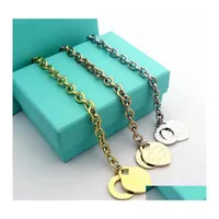 Bracelet Necklace Womens Mens Love Bracelet Necklace Big Heart Designer Jewelry Sets Birthday Christmas Gift 925 Sier Ot Buckle Ne Dhcxm