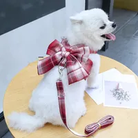 Personalisierte Hundekragen im College -Stil jk Unterseite Plaid Haustier Leine Fashion Pet Supplies Walking Dogs Lashes