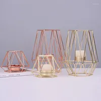 Candle Holders Nordic Modern Geometric Wrought Iron Gold Holder Candlestick Decorations Home Decoration Metal Craft