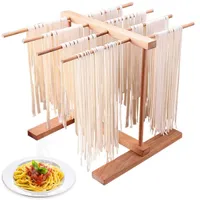 Other Kitchen Dining Bar Pasta Drying Rack Wooden Spaghetti Dryer Stand Collapsible Noodles Drying Holder Hanging Rack Pasta Cooking Tools Kitchen Tools 221203