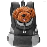 Dog Car Seat Covers Pet Out Travel Backpack Outdoor Cat Chest Bag Breathable Mesh Double Shoulder Portable Show Head Items