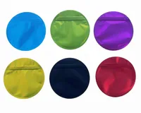 Zip lock Round Aluminum Foil Package Bag Mylar Pouch Self Seal Food Storage Bags with Round Hang Hole
