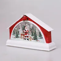 Christmas Decorations For Home Led Light Figurines Snow House Ornaments Night Happy Year Navidad Natal