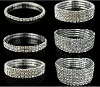 Sparkly Rhinestones Stretch Bangle Wedding Bracelets Bridal Jewelry Cheap Bracelet For Bride Party Evening Prom Dress6511883