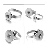 Cluster Rings Cluster Rings Jewelry 12Mm 18Mm Snap Button Adjustable Ring Snaps Buttons For Women Drop Delivery 2021 Dhr8I Otdme