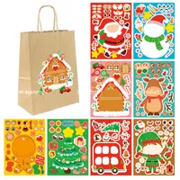 Other Decorative Stickers 24 Sheets Christmas Decor Snowman Gnome Elk Santa Claus Xmas Tree DIY Gift Bags Boxes Decoration Paper Labels 221203