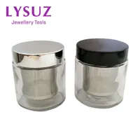 Smyckesburkar Diamond Washing Cup Watch Small Parts Gemstone Cleaning Glass Jar Pot With Sieve Lysuz 221205