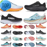 Top 2023 Top Outdoor Sports Shoes Hoka One Movement Bondi Clifton 8 Carbon X2 통기 가능한 러닝 워킹 스니커즈 Real Teal Black