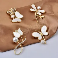 Fashion Cute Women Pearl Flower Butterfly Insects Brooch Wedding Dress Coat Pins Gifts Jacket Backpack Jewelry Accessories