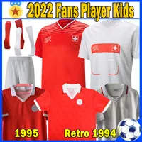 22/23 Wereldbeker Zwitserland voetballen Jerseys Retro 94 95 Xhaha Zakaria Akanji Elvedi Rodriguez Maillots De Football Uniforms National Team Fans Player Version Shirts
