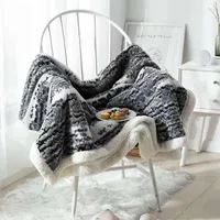 BlanketPlush Fur Blanket on Bed Winter Sofa Cover Luxury Kids Sleeping Quilt Double Layer Plaid 221203