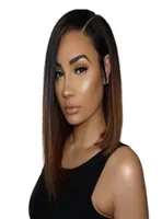 Full Lace Human Hair Wigs brazilian short human hair ombre color 1b4 straight lace front human hair wigs3995210
