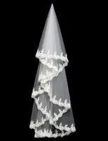 2021 selling Wedding Veils Two Layers Appliques Lace Edge Elegant Elbow Length Cheap Bridal Veil1451698